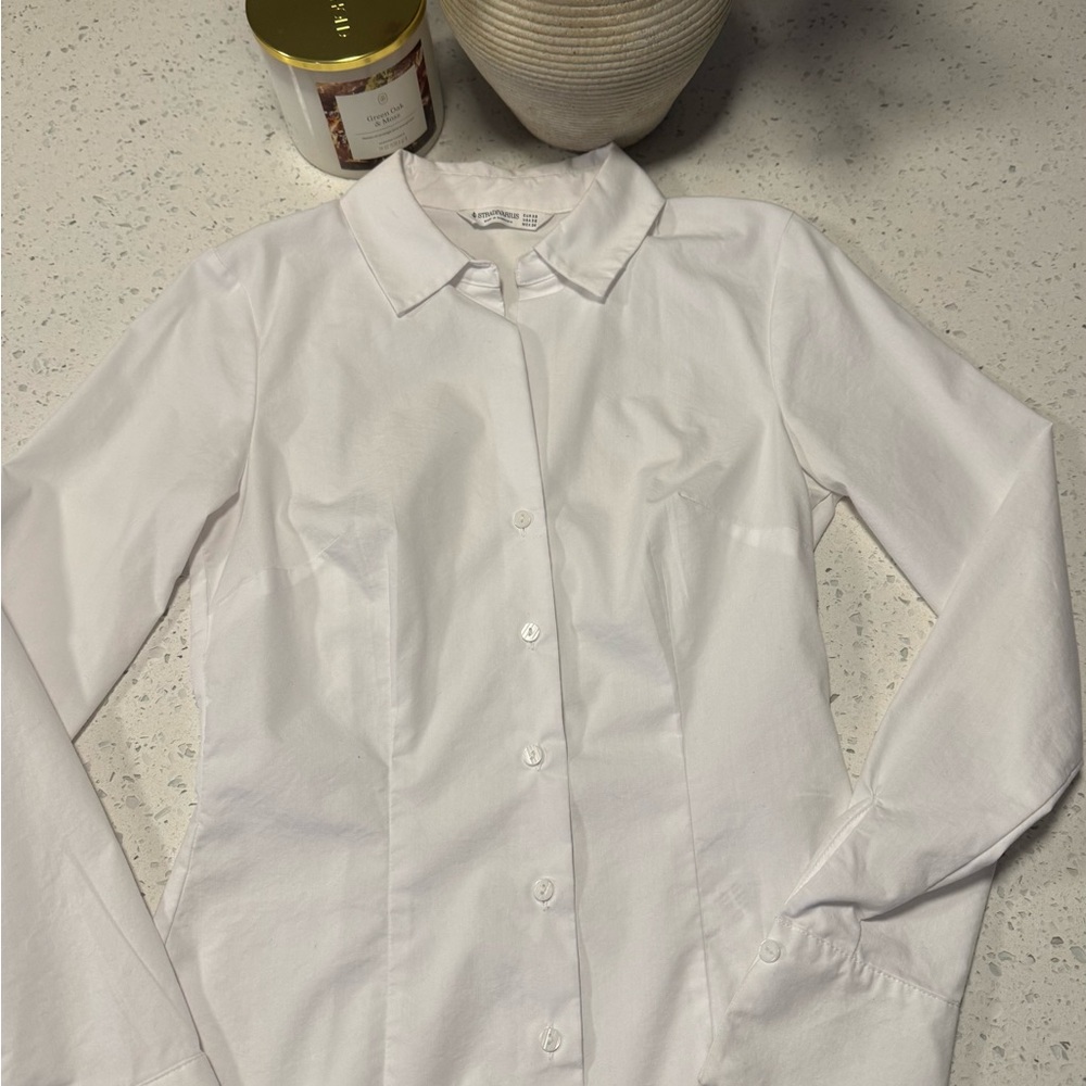 Classic White Button-Up Shirt